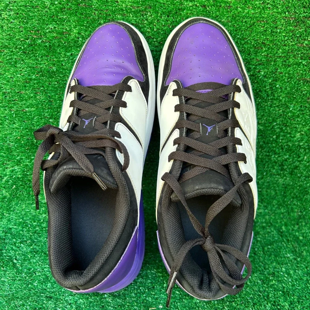 Jordan Nu Retro 1 Low Court Purple Black White DV5141-105 Mens Size 10